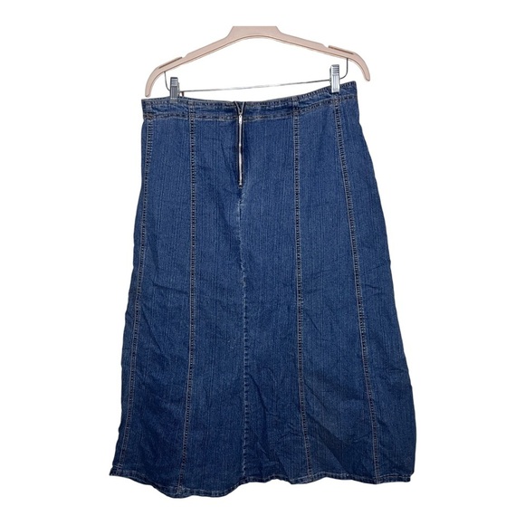Y2K Flare Denim Midi Maxi Skirt 34 - Picture 2 of 3